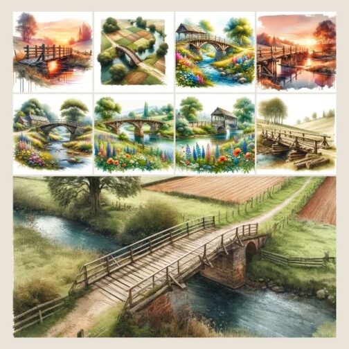 Rustic Bridges Clipart Pack - Image 3