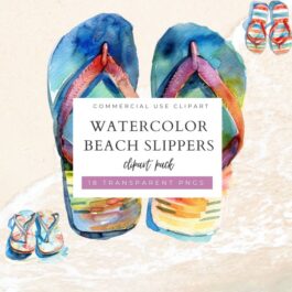 Beach Slippers Clipart Pack