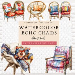 Boho Chairs Clipart Pack