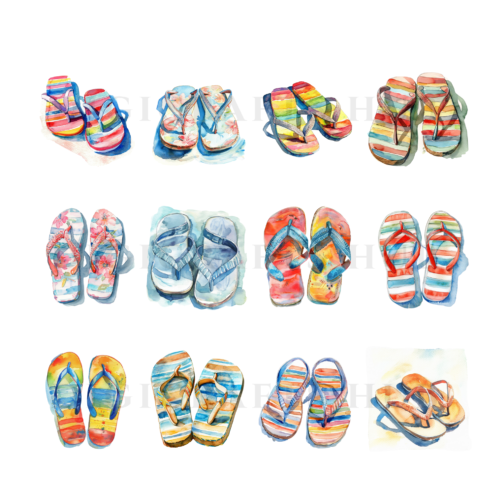 Beach Slippers Clipart Pack - Image 3