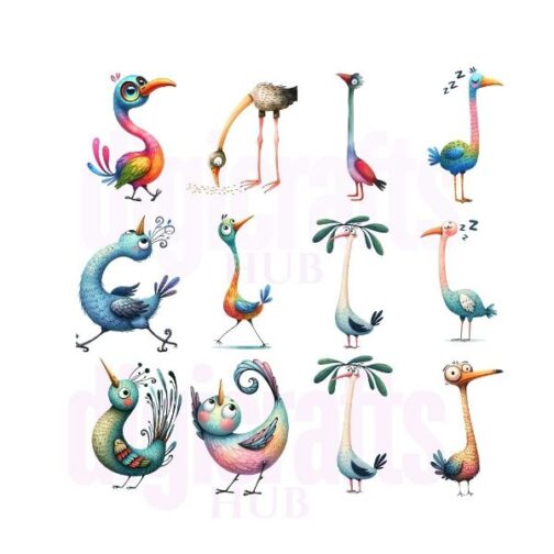 Quirky Birds Clipart Pack - Image 2