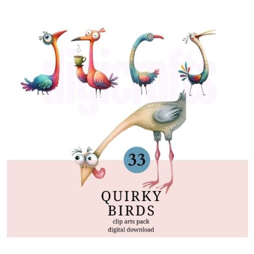 Quirky Birds Clipart Pack - Image 4