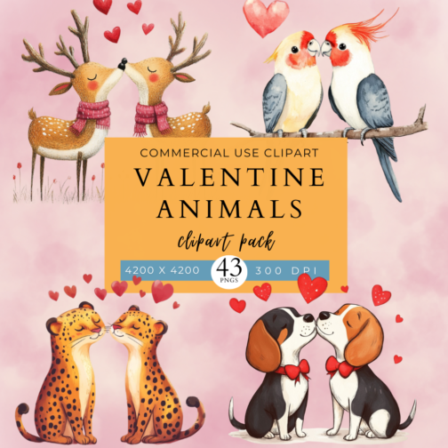 Romantic Animals Clipart Pack