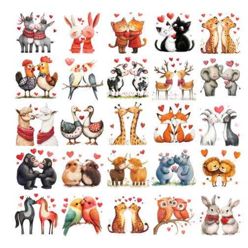 Romantic Animals Clipart Pack - Image 3