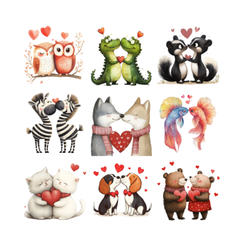 Romantic Animals Clipart Pack - Image 2