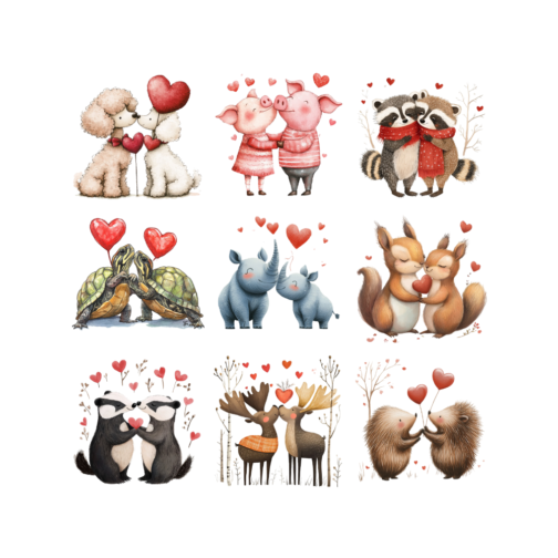 Romantic Animals Clipart Pack - Image 4