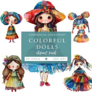 Colorful Dolls Clipart Pack