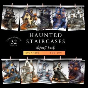 Haunted Staircases Clipart Pack