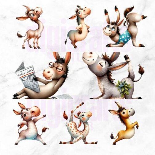 Quirky Donkeys Clipart Pack - Image 2